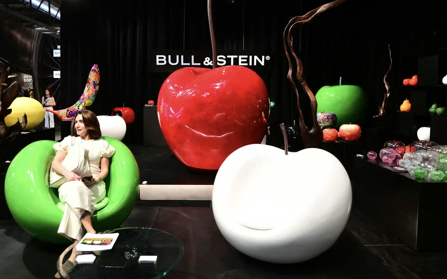 A woman visits the Bull&Stein stand