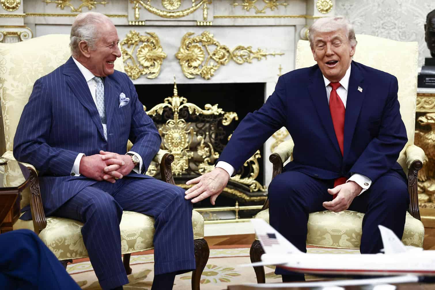 US President Donald Trump meets with Britain's King Charles III