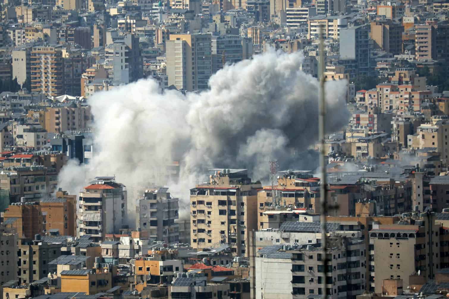 Smoke rises from the site of an Israeli strike
