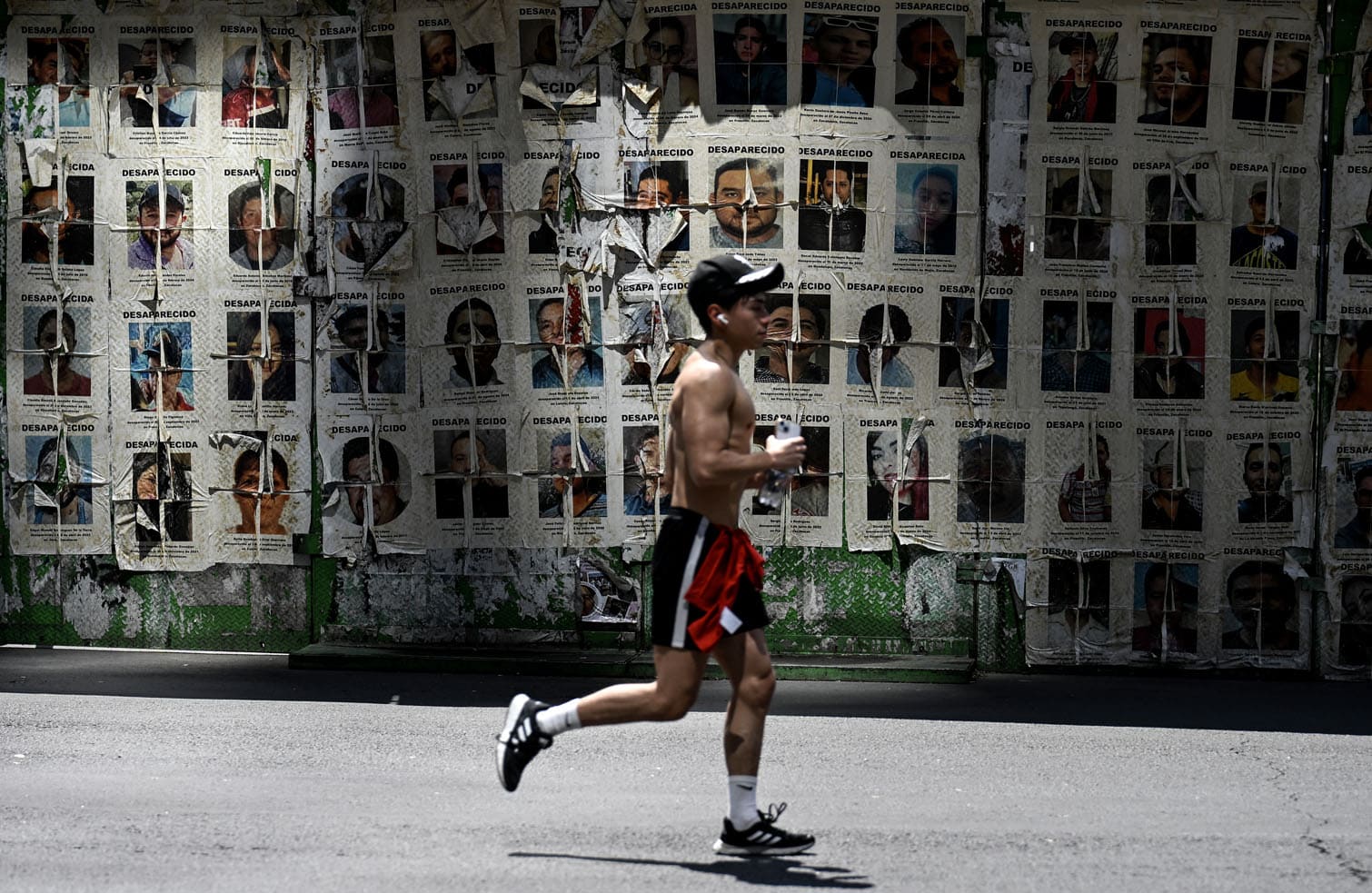 A person runs along the Sunday bike route