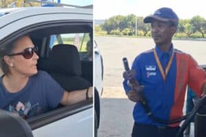 Sally-Ann van der Merwe with Themba in the viral video.