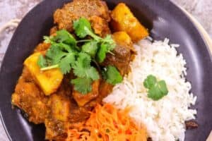Recipe of the day: Mother-in-law beef curry with rice and carrot salad