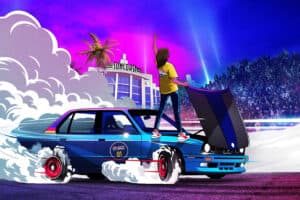 Red Bull Shay iMoto Car spinning