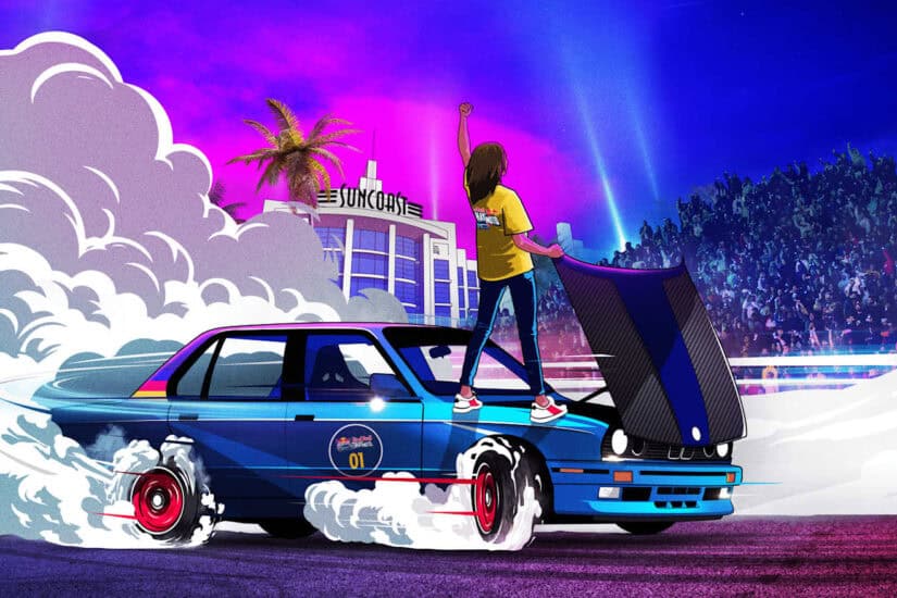 Red Bull Shay iMoto Car spinning