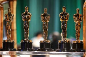 HOLLYWOOD, CALIFORNIA - MARCH 12: In this handout photo provided by A.M.P.A.S., Oscar statuettes are seen backstage during the 95th Annual Academy Awards on March 12, 2023 in Hollywood, California. Picture via Al Seib/A.M.P.A.S. via Getty Images
