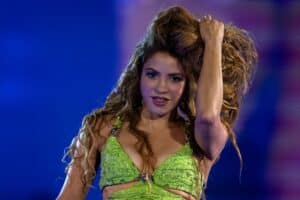 Colombian singer Shakira performs during a free concert at Copacabana beach in Rio de Janeiro, Brazil on May 2, 2026. Picture Pablo PORCIUNCULA / AFP