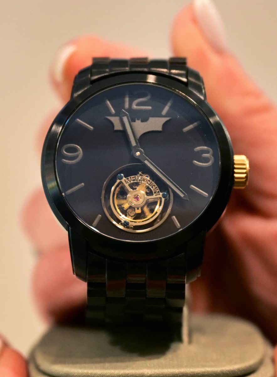A "Batman watch" purchased in Hong Kong, one of late US actor Matthew Perry's favorite personal items, is displayed ahead of "The Matthew Perry Estate Auction" at Heritage Auctions in Beverly Hills, California, on May 19, 2026. From artwork by Banksy to scripts from the smash TV series "Friends," dozens of Matthew Perry's personal belongings are up for auction in the US. The executors of his estate have put some 130 lots up for auction, including his favorite watch and childhood mementos, to raise money for the Matthew Perry Foundation, an organisation dedicated to helping people with addiction. Perry, who played the neurotic and sarcastic Chandler Bing, died in 2023 at the age of 54 after decades of battling addictions. (Photo by Frederic J. BROWN / AFP)