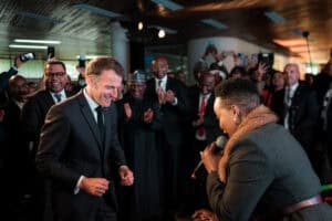 Nomcebo Zikode dances with President Emmanuel Macron at Africa Summit [PICS]