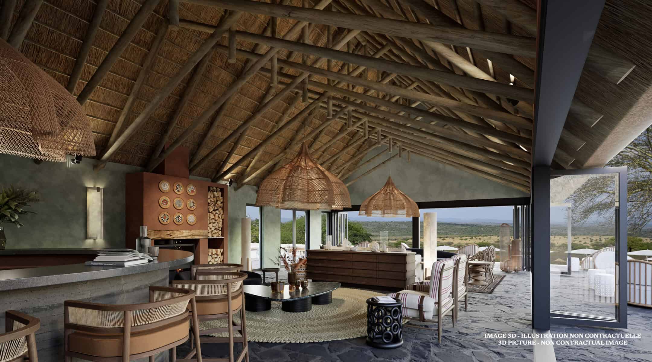 A render of a tent at Club Med's upcoming safari camp. Picture: Supplied