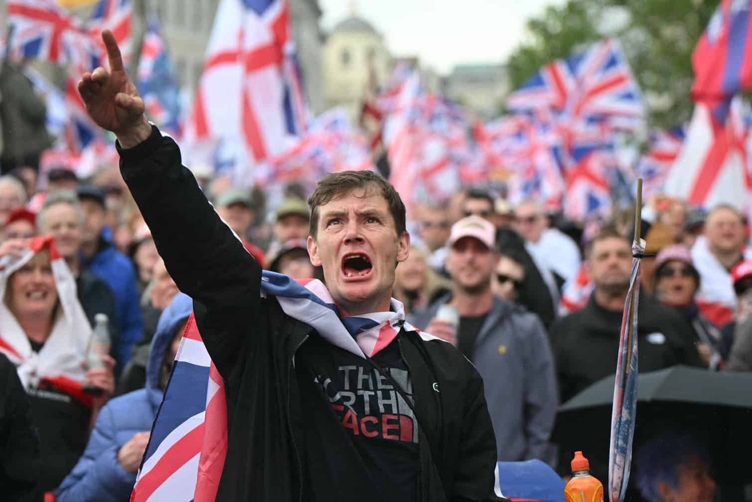 Supporters of British far-right activist Tommy Robinson