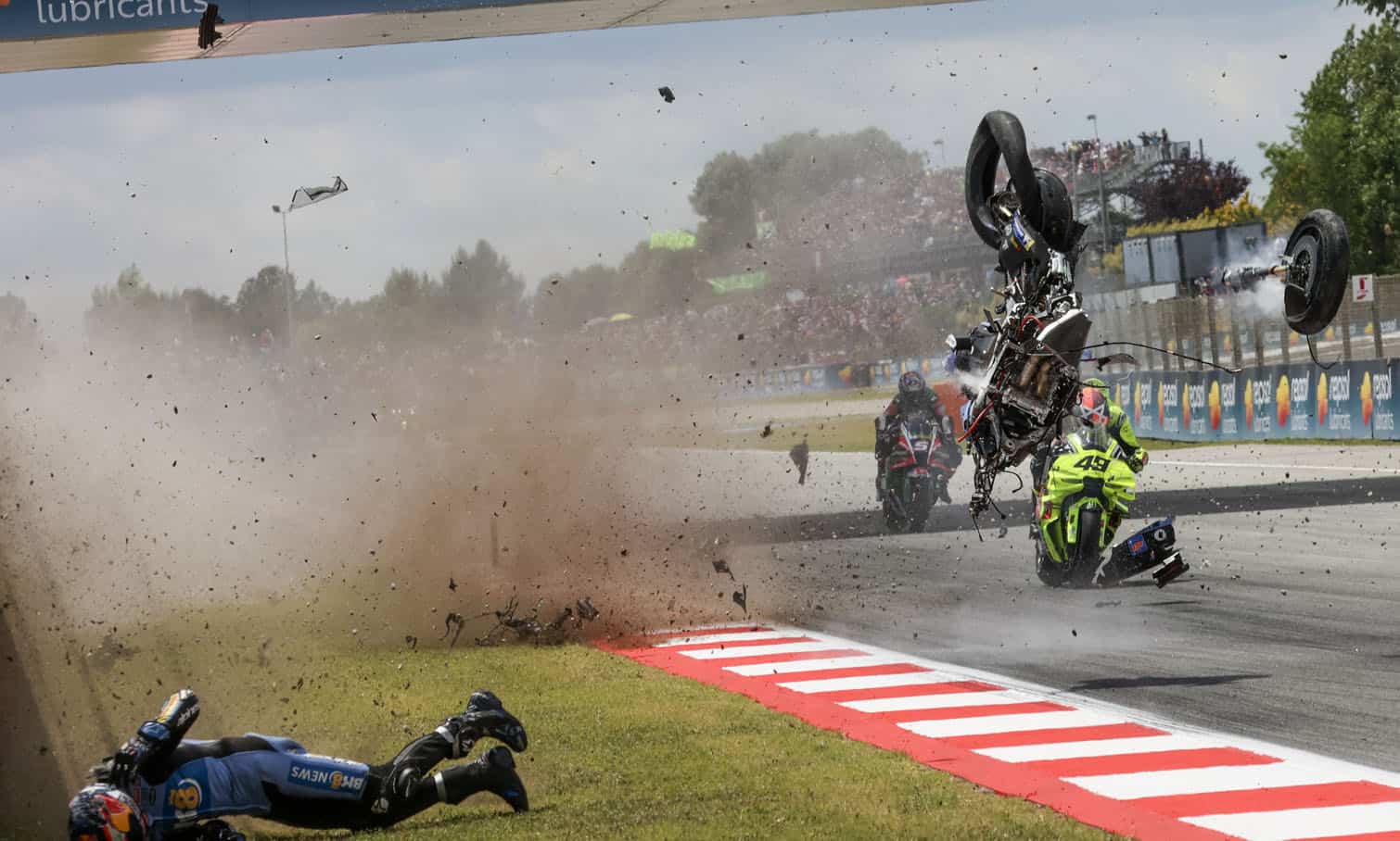 Team Gresini Racing MotoGP's Alex Marquez crashes