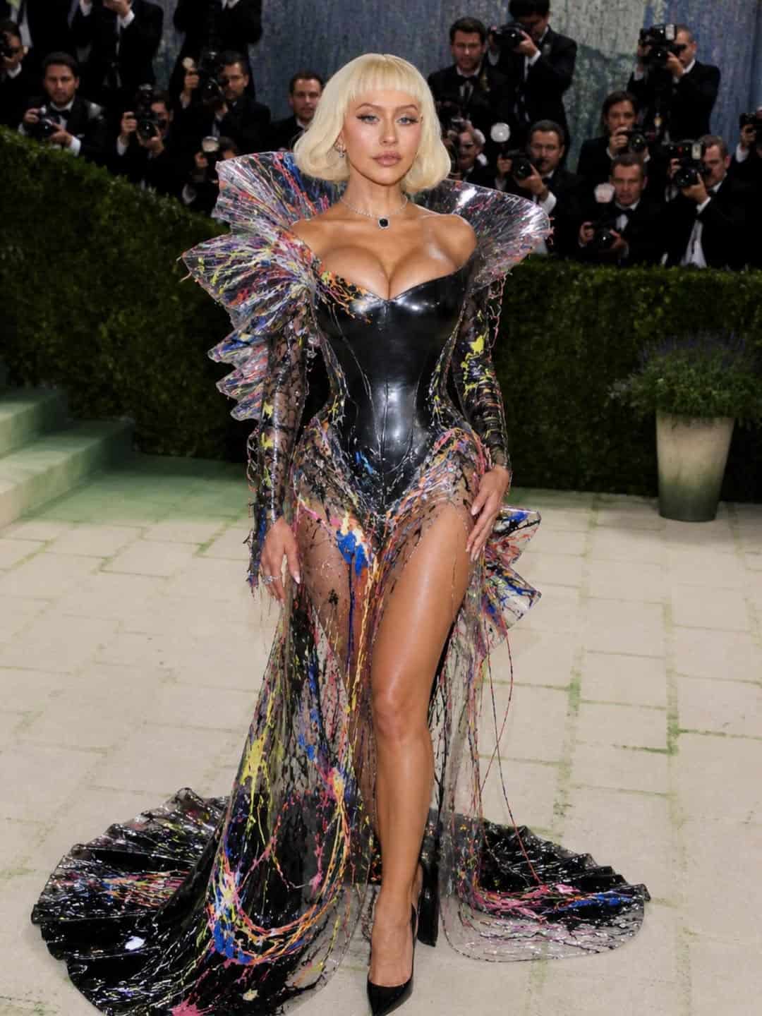 An AI-generated image of Christina Aguilera in an imagined Met Gala design. Picture: Instagram, @lisacunningham1456