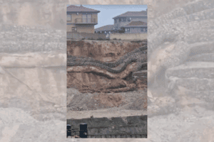 A local captured some video footage of the partial collapse