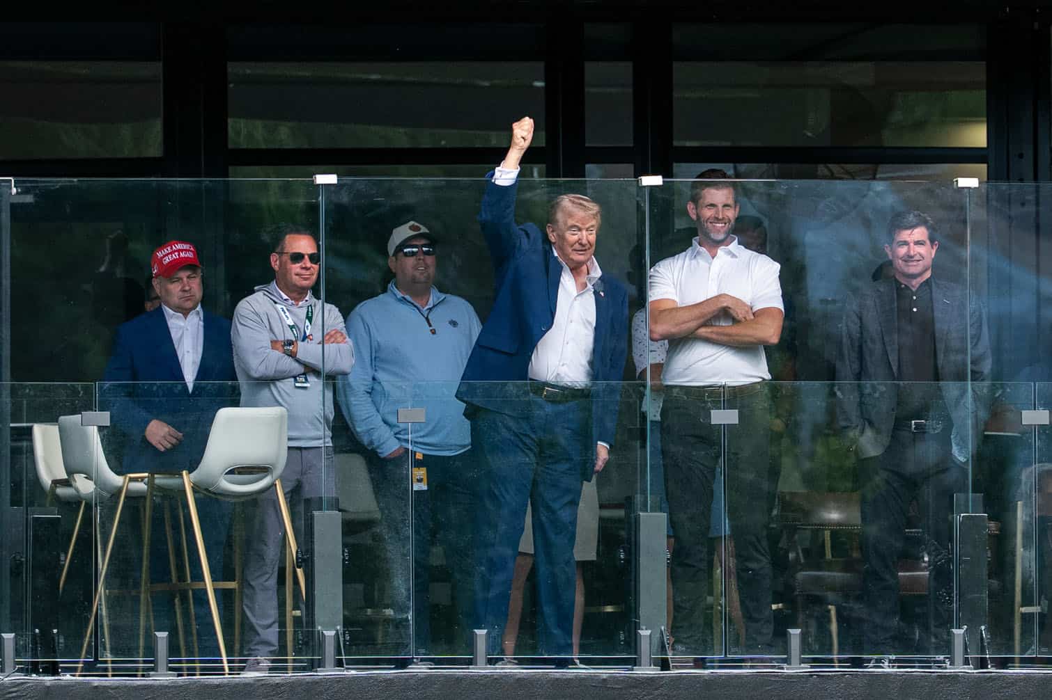 US President Donald Trump attends the LIV Golf Tournament