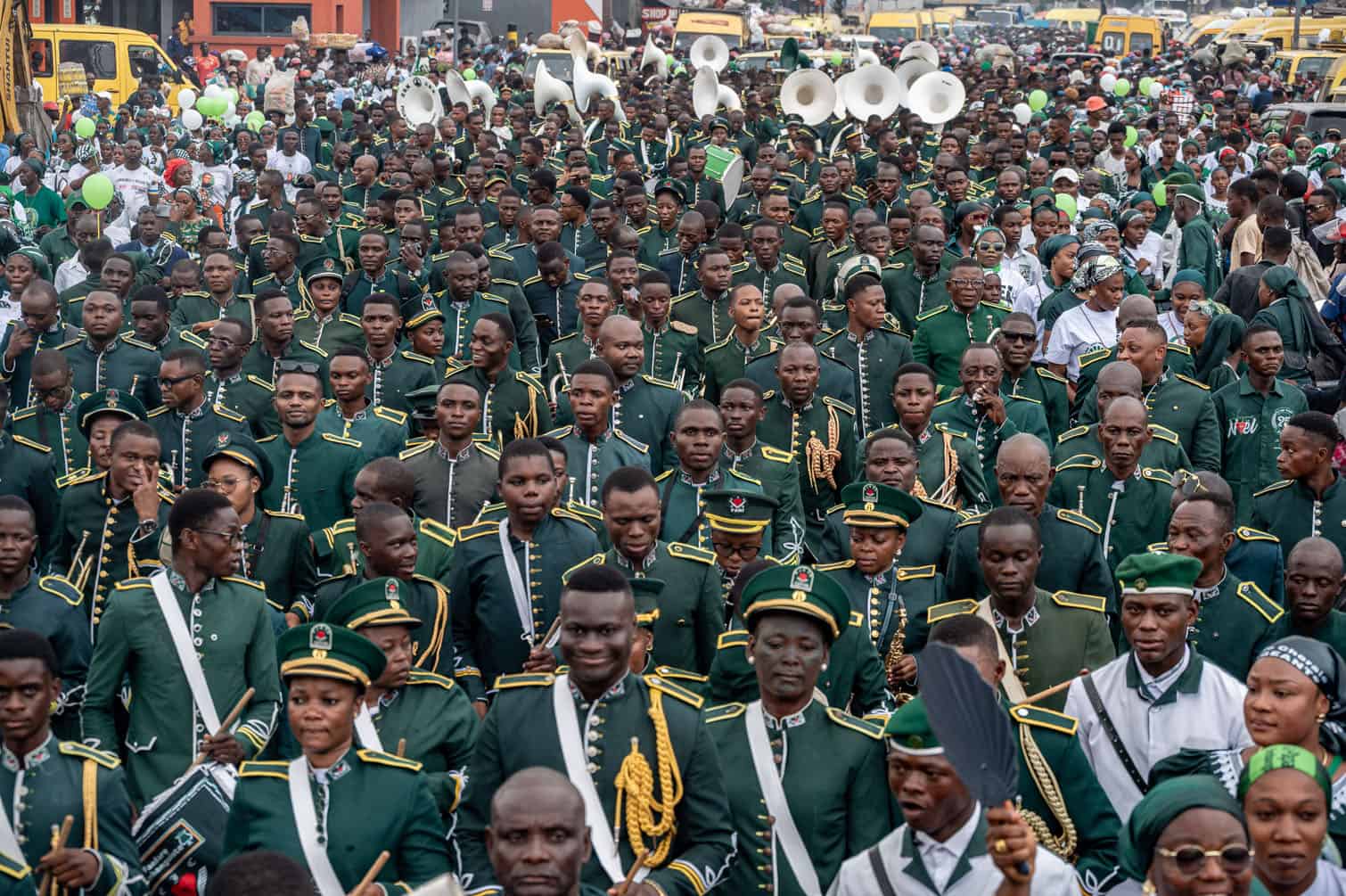 Members of the Kimbanguist brass band