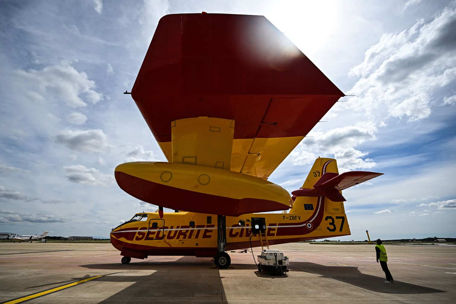 A Canadair water-bomber aircraft