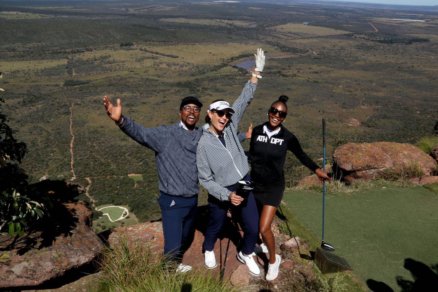 Maps Maponyane, former Miss World and Miss South Africa Rolene Strauss and former Miss South Africa 2024-runner-up Nompumelelo Maduna
