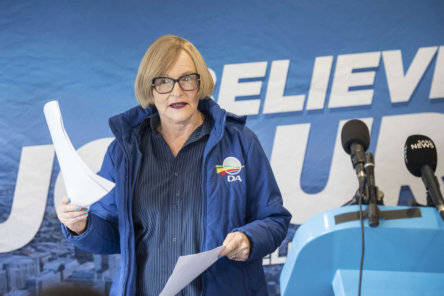 The Democratic Alliance's Joburg mayoral candidate Helen Zille