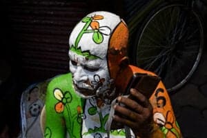 A supporter with the All India Trinamool Congress