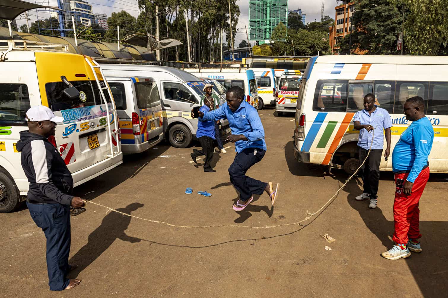 Public transport buses (locally known as matatu)