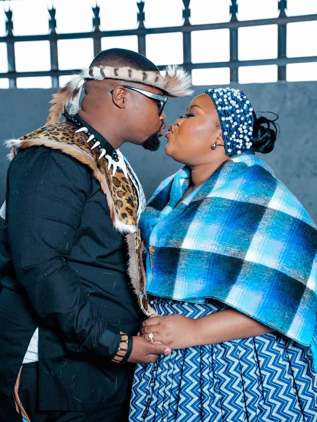 Against all odds and in full traditional dress - Khumo and Thabang make it official. Picture: Instagram/@khumoandthabang_uncensored