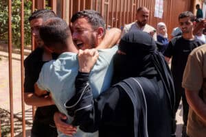 Mourners grieve for six-year-old Palestinian girl Menna Abu Labda