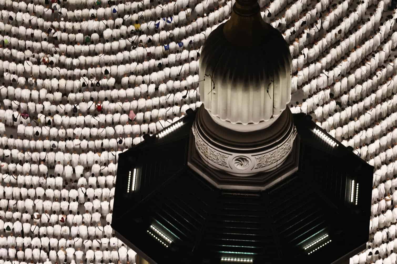 This aerial view shows the Grand Mosque complex in Mecca