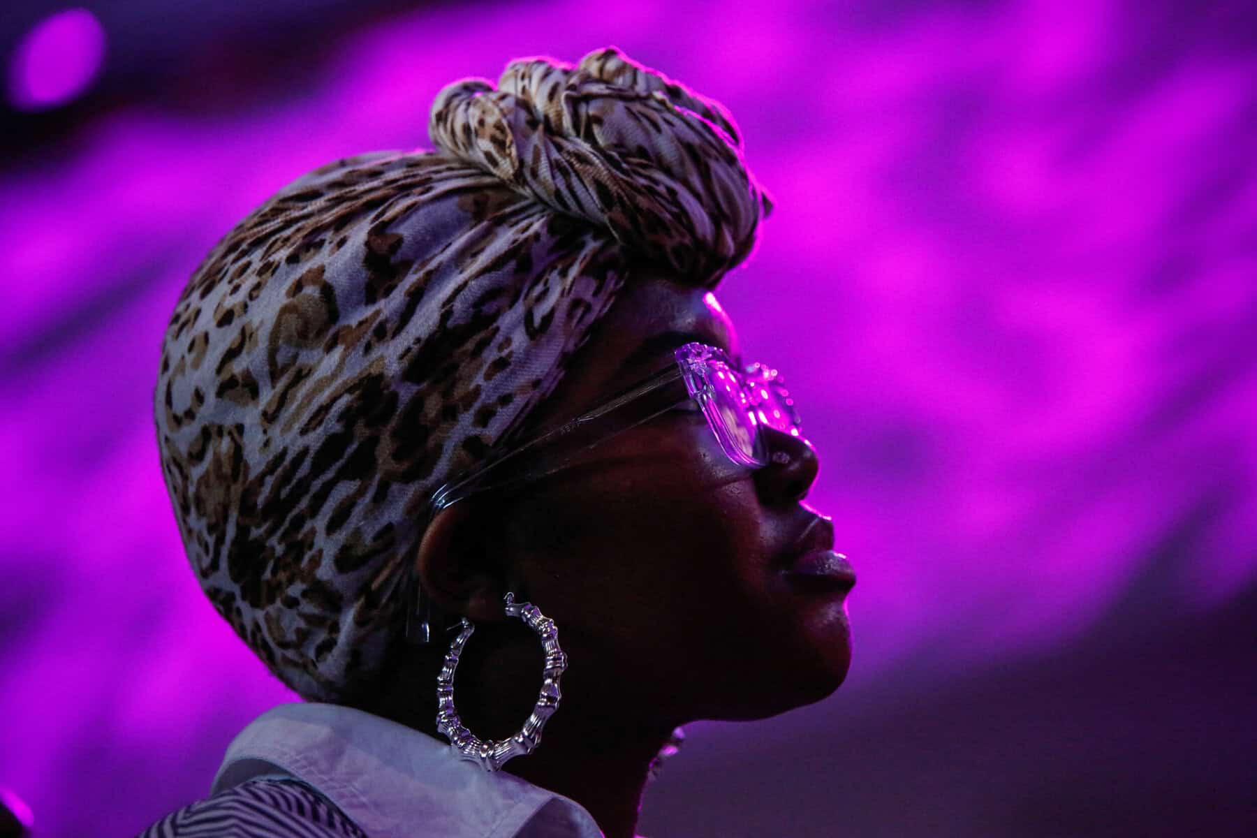A participant watches "The People's Ball"