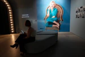 TOPSHOT - An exhibit is seen during the Exhibition Preview for "Marilyn Monroe: Hollywood Icon" Hosted by The Academy Museum at Academy Museum of Motion Pictures, in Los Angeles, on May 27, 2026. (Photo by VALERIE MACON / AFP