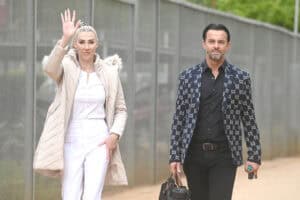 PRETORIA, SOUTH AFRICA  NOVEMBER 14: Melany and Peet Viljoen arrive at the Pretoria Magistrate's Court on November 14, 2022 in Pretoria, South Africa. Peet Viljoen a star of the popular reality show  The Real Housewives Of Pretoria appeared on charges of fraud which stems from an alleged illegal property transaction from 12 years ago. Picture via Gallo Images/Beeld/Deaan Vivier