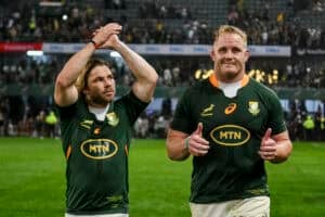 Springboks Faf de Klerk and Vincent Koch play for Barbarians