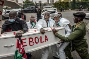 Kenyan president defends US Ebola centre amid protests