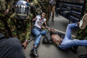 Kenya police turn out in force on protest anniversary