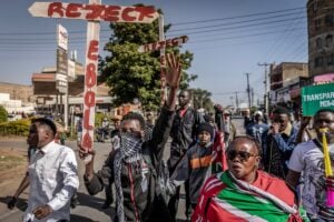 Kenyan police fire tear gas, make arrests at US Ebola centre protest
