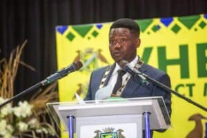 Limpopo's Vhembe district Municipality Executive Mayor Miyelani Mabanana Chauke says the road looks clean but rough ahead during his address on Friday.
