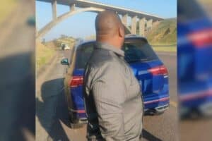 The motorist who was in the search of KFC and was caught by RTI going in the opposite direction of his hotel.