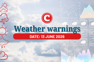 Weather forecast for 13 June 2026