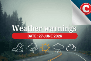 Weather forecast for 27 June 2026