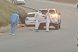 The scene after the suspects and police shootout at the Buccleuch interchange