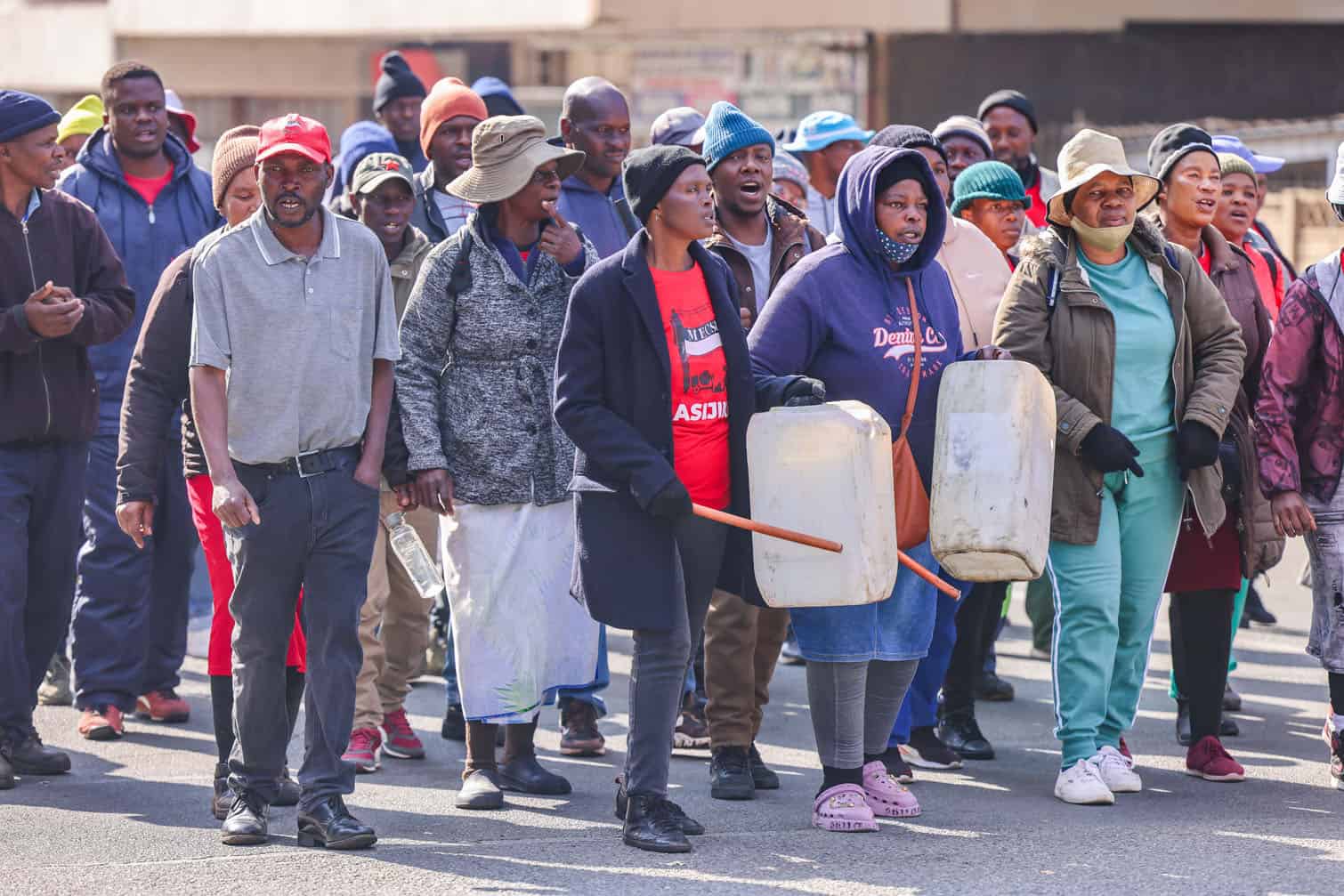 Security Guards And Cleaners Protest Over Permanent Employment In Germiston