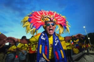 A supporter of Colombia's presidential candidate Abelardo de la Espriella