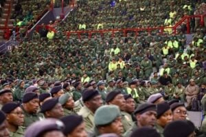 Hundereds of Crime Prevention Wardens during their meeting with Gauteng Premier.