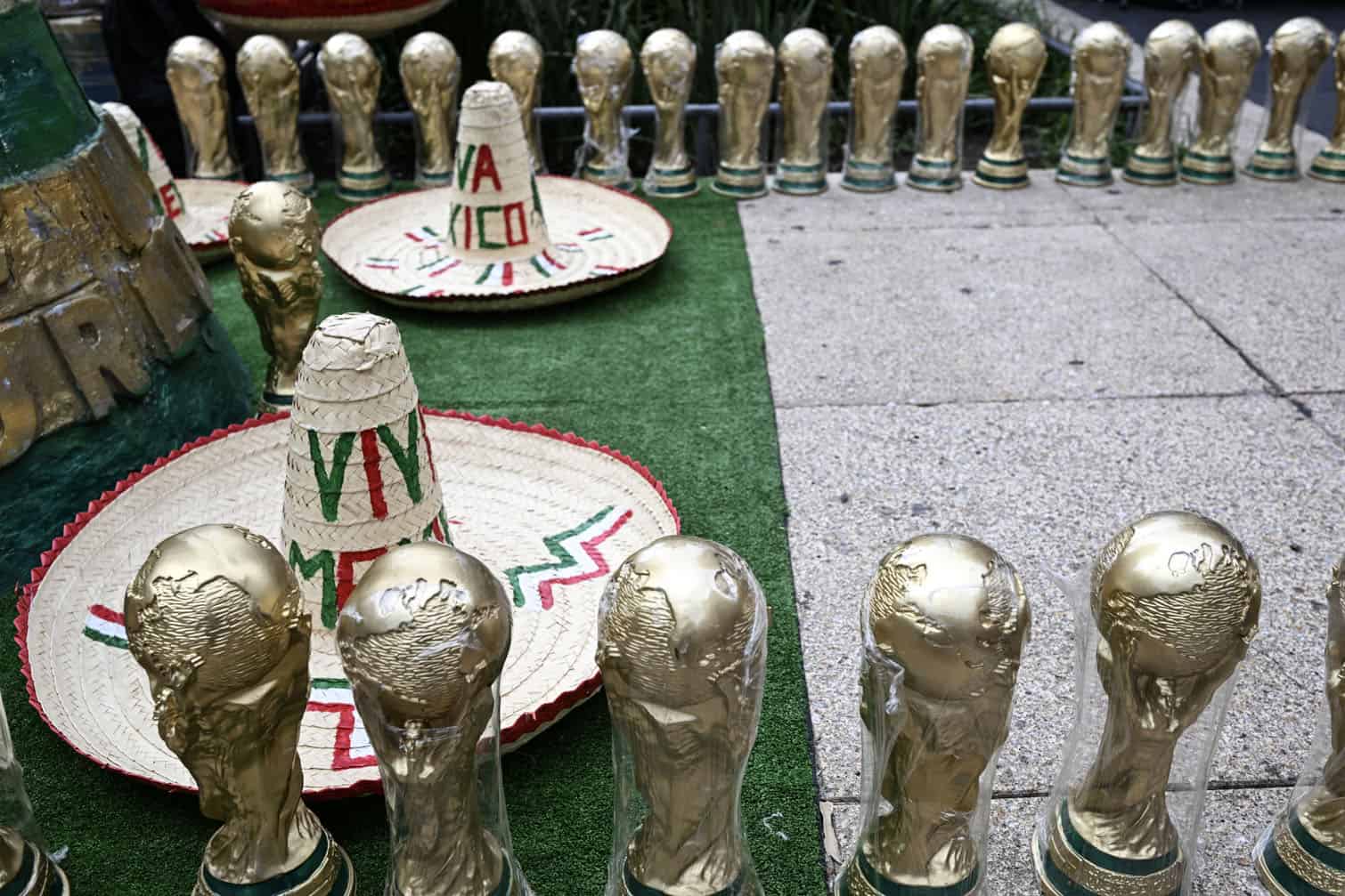 Souvenirs shaped like the FIFA World Cup trophy