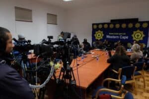 Senior police leaders addressed local and international media in George on Wednesday, 3 June, following xenophobic unrest in KwaNonqaba, Mossel Bay, where more than 400 people were displaced and two Mozambican nationals were killed. Photo: Marguerite van Ginkel