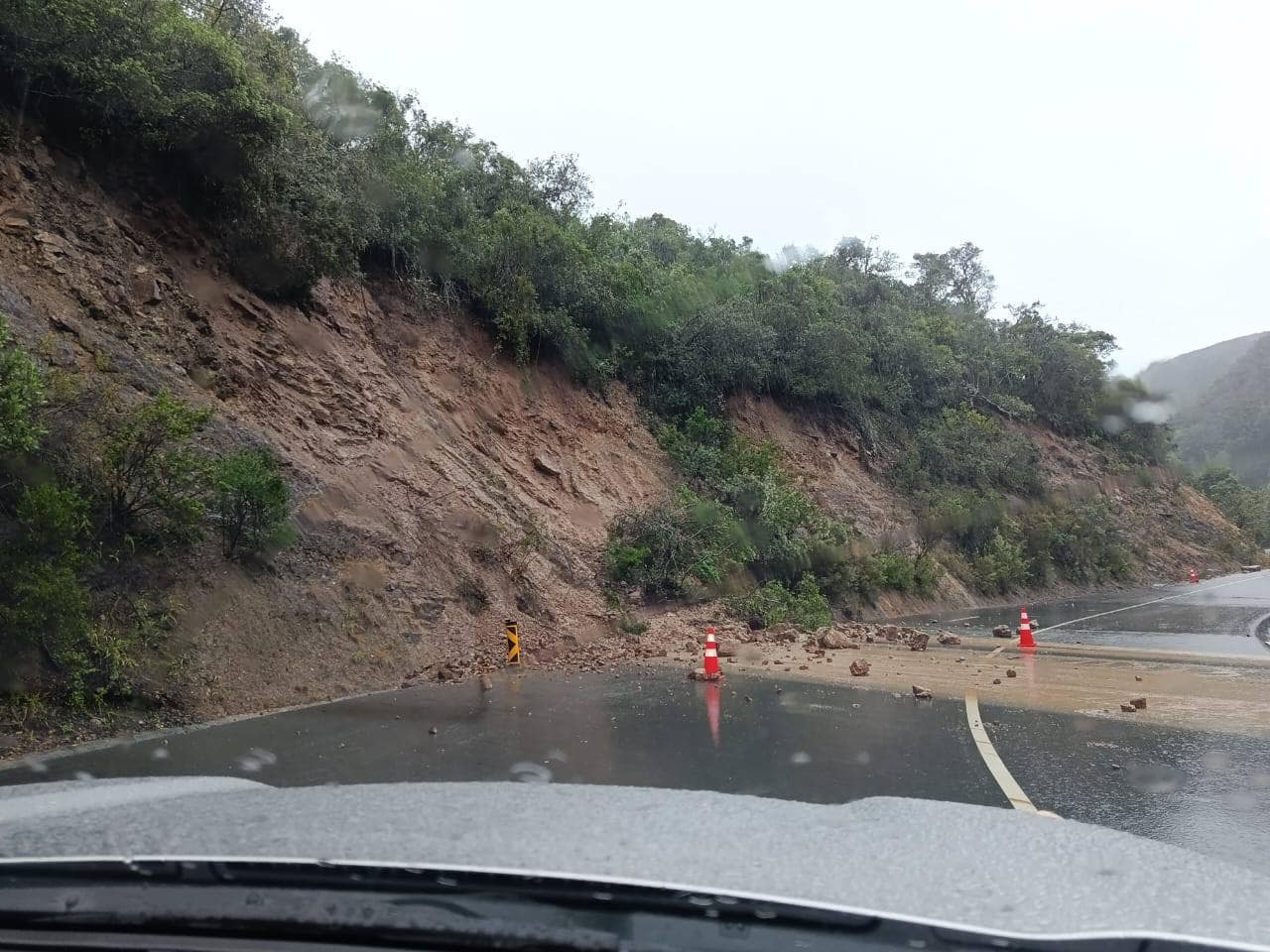 rockfalls, severe weather conditions