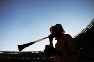 A fan blowing Vuvuzela