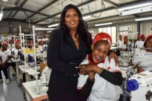 Co-owner and CEO Joudalle Govender with employee Senzeni Maphumulo.