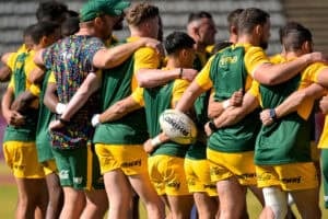 Boks players in huddle