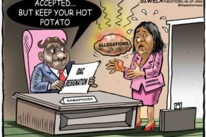 Cartoon Andrea Johnson Idac Ramaphosa