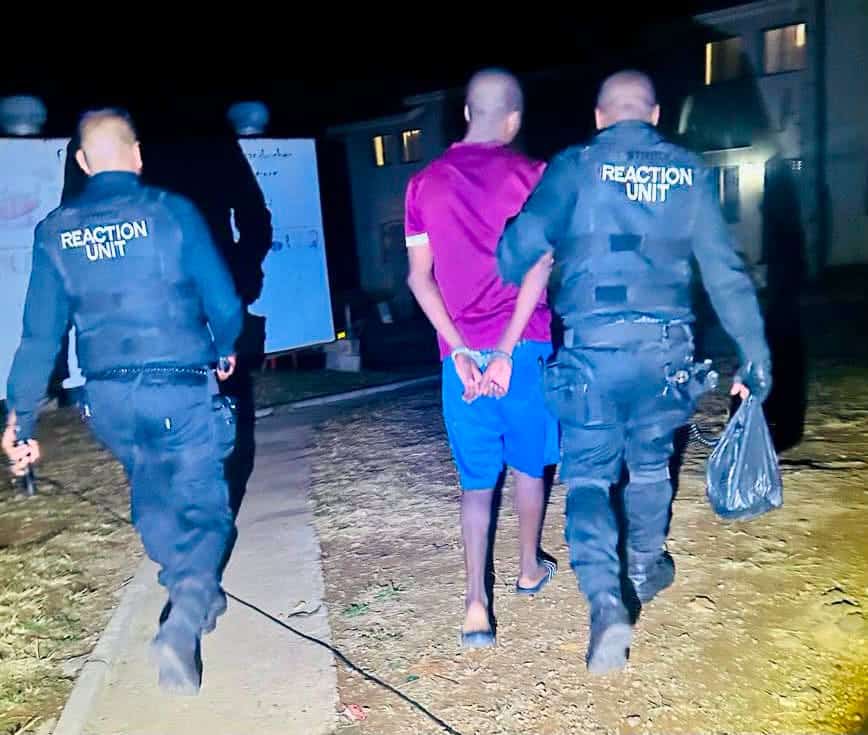 Suspect hides in wardrobe after officers recover firearms used in robbery